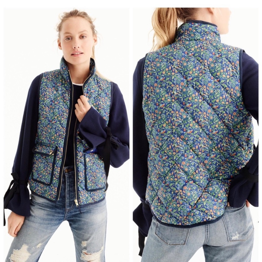J. Crew Liberty Catesby Floral Excursion Quilted Vest Size